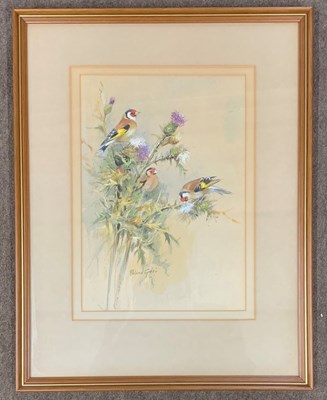 Lot 25 - Roland Green (1896-1972), Perched Goldfinches,...