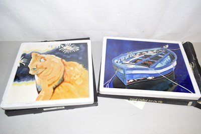 Lot 23 - Two modern tile plaques