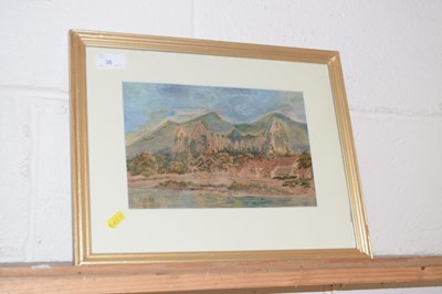 Lot 36 - Study of Tintern Abbey, watercolour, framed...