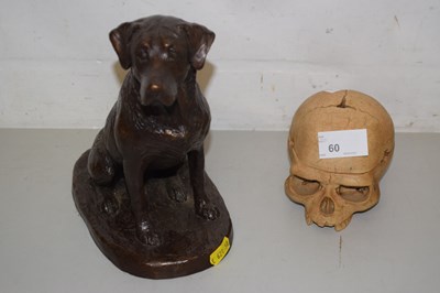 Lot 60 - A modern bronze finish model of a labrador...