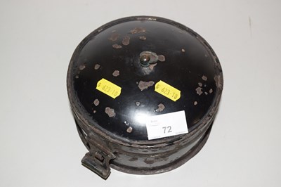 Lot 72 - Vintage black painted metal spice tin