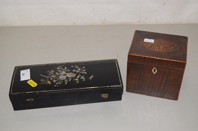 Lot 84 - A black lacquered box together with a small...