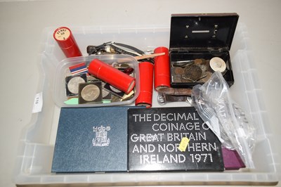 Lot 110 - A box of various assorted coins to include...