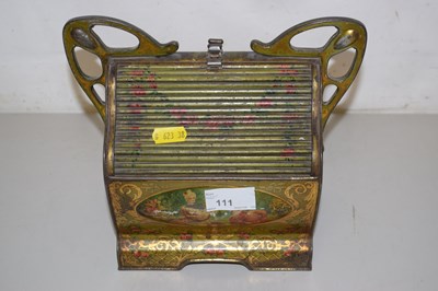 Lot 111 - A Huntley & Palmers biscuit tin with a roll...