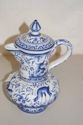 Lot 114 - A Portuguese blue and white jug