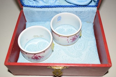 Lot 123 - Pair of Herend porcelain napkin rings