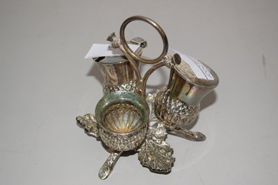 Lot 133 - A silver plated thistle formed cruet