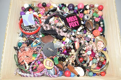 Lot 144 - Large box of various assorted beads, costume...