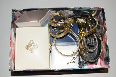 Lot 152 - A box of various costume jewellery,...