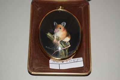 Lot 154 - R J Sallows study of a wood mouse in oval frame