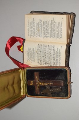 Lot 157 - A hardwood crucifix together with a further...