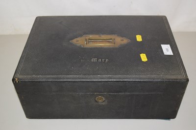 Lot 168 - Vintage brass mounted document box marked Mary...