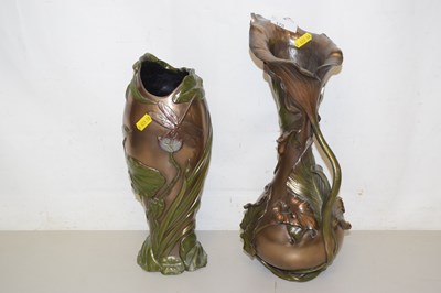 Lot 170 - Two modern bronzed resin vases in the Art...