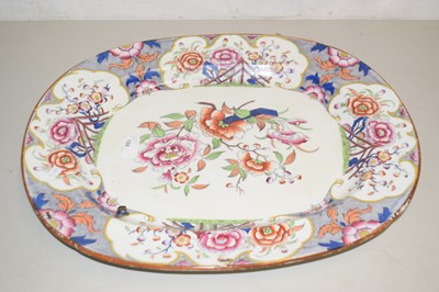 Lot 186 - A Victorian floral decorated meat plate (a/f)