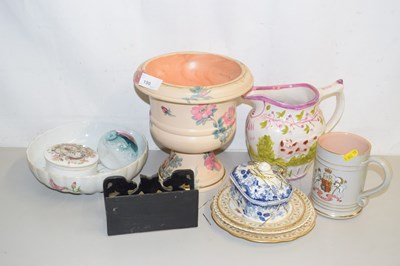 Lot 190 - Mixed Lot: Jardiniere, letter rack, tankard...