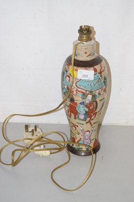 Lot 203 - An Oriental crackle ware vase converted to a...