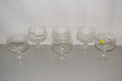 Lot 219 - A set of six Luminarc wide stemmed bowls