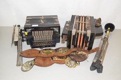 Lot 227 - Mixed Lot:  Two vintage accordions, small...