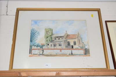 Lot 258 - A watercolour study of Old Catton Church