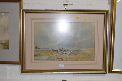 Lot 261 - 19th Century watercolour study of drovers on a...