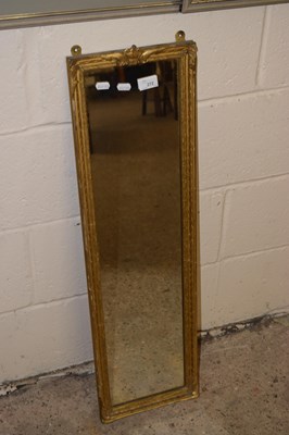 Lot 272 - A narrow gilt framed wall mirror