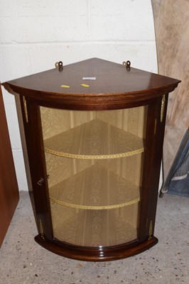 Lot 281 - Small mahogany wall mounted glazed bow front...