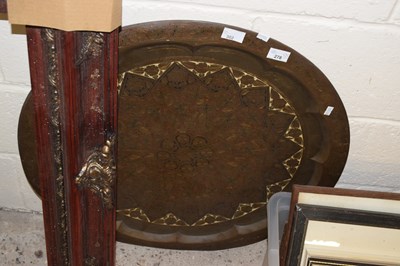 Lot 302 - A large brass serving tray
