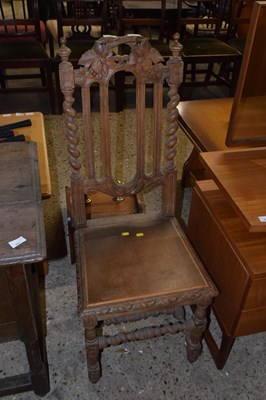 Lot 306 - A Gothic oak hall chair