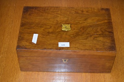 Lot 320 - A Victorian walnut writing box