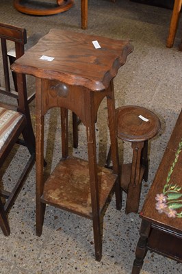 Lot 328 - Early 20th Century oak plant stand together...