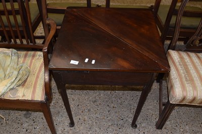 Lot 338 - A Georgian mahogany drop leaf corner table for...