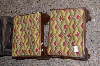 Lot 341 - A pair of tapestry covered footstools