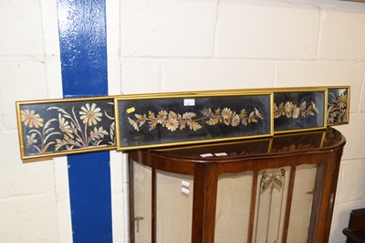 Lot 366 - A group of three needlework floral pictures