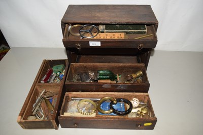 Lot 503 - A table top three drawer chest and assorted...