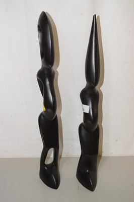 Lot 553 - A pair of abstract hardwood figures