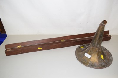 Lot 67 - Small gramophone horn together with a narrow...