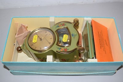 Lot 92 - A Chatz green floral painted bracket clock