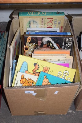 Lot 694 - Box of books including Garfield cartoons,...