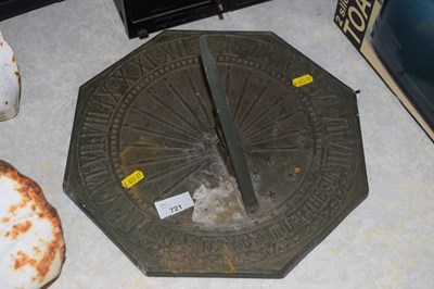 Lot 721 - Cast metal sun dial
