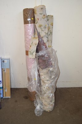 Lot 734 - Three rolls of assorted fabric
