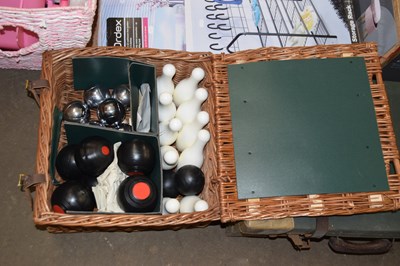 Lot 745 - Wicker picnic basket containing a selection of...