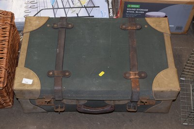 Lot 746 - Vintage strapped suitcase