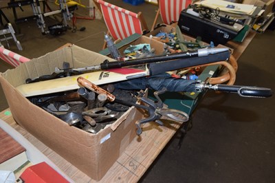 Lot 755 - Boxed quantity of assorted walking sticks,...