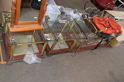 Lot 762 - Set of three glass topped coffee tables