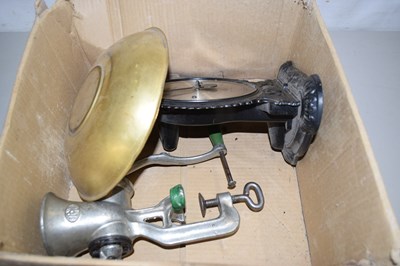 Lot 606 - Vintage Salter kitchen scales and a vintage...