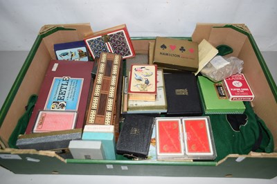 Lot 637 - Quantity of various playing cards, cribbage...