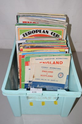 Lot 638 - One box of various England and other football...