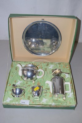 Lot 644 - A vintage chrome finish bachelors tea set