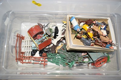 Lot 645 - A box of various die cast models of farm...