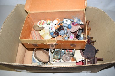 Lot 669 - One box of 20th Century dolls house furniture...